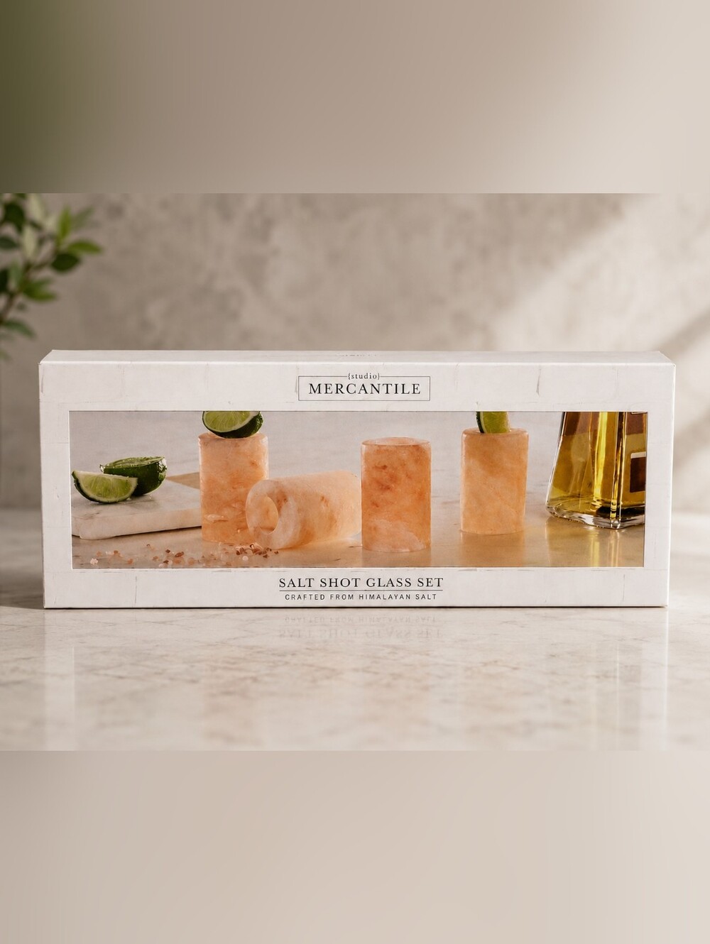 NIB Mercantile Pink Himalayan Salt Shot Glass Set